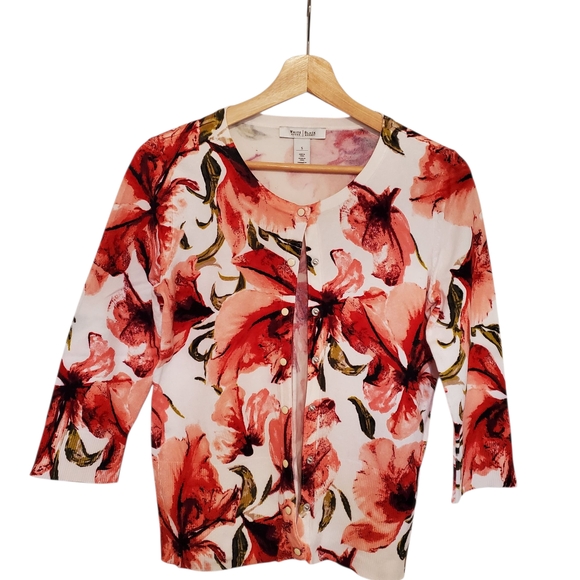 White House Black Market Sweaters - White House Black Market Pink and White Garment